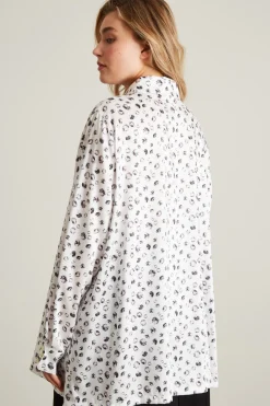 Camicia stampata - Bianco Argento