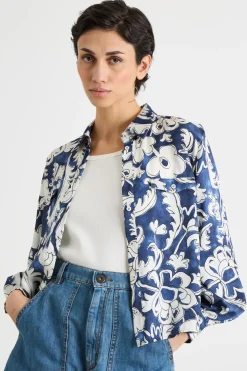 Camicia stampata - Blu Bianco