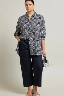 Camicia stampata - Blu Bianco