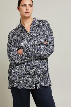 Camicia stampata - Blu Bianco