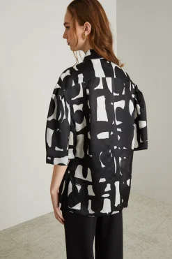 Camicia stampata - Nero Bianco