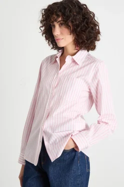 Camicia stampata - Rosa Bianco