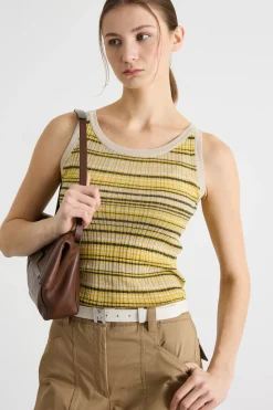 Canotta aderente - Giallo Marrone Beige