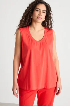Canotta ampia in jersey - Rosso