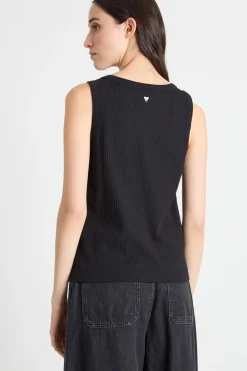 Canotta con spalline larghe - Nero