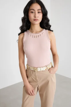 Canotta con strass - Rosa