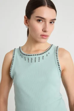 Canotta con strass - Verde