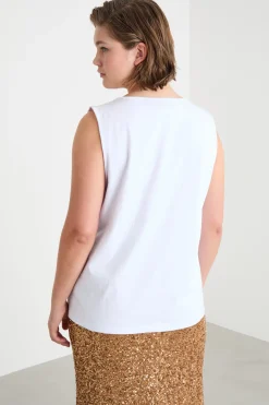 Canotta in jersey stretch - Bianco