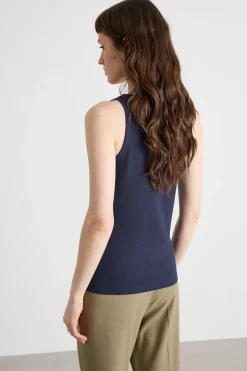 Canotta in jersey stretch - Blu