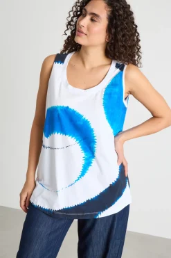 Canotta in jersey tie-dye - Bianco Azzurro Blu