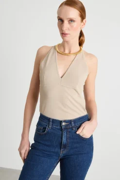 Canotta in maglia - Beige