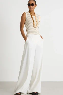 Canotta in maglia - Bianco Beige
