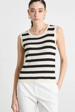Canotta in maglia - Bianco Nero