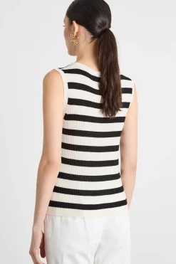 Canotta in maglia - Bianco Nero