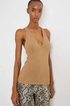 Canotta in maglia - Cammello