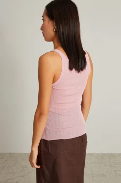 Canotta in maglia crépe - Rosa