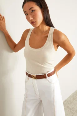 Canotta in maglia di cashmere - Latte