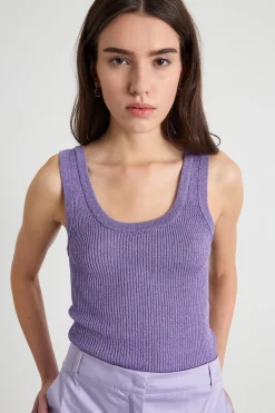 Canotta in maglia - Viola