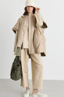 Cappa reversibile in tela antigoccia - Beige