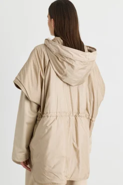 Cappa reversibile in tela antigoccia - Beige