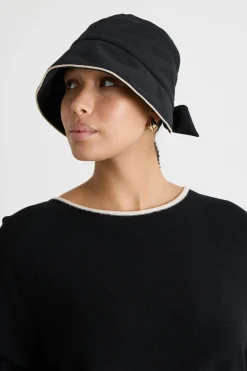 Cappello cloche con fiocco - Nero