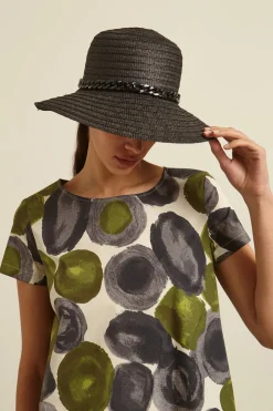 Cappello con catena - Nero