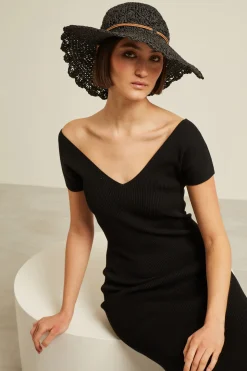 Cappello con cordino - Nero