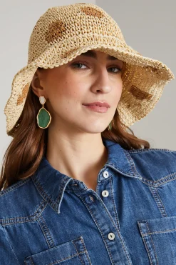 Cappello con motivo a pois - Paglia
