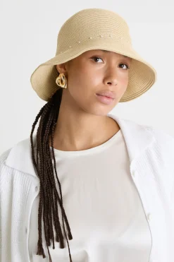 Cappello con perline - Beige