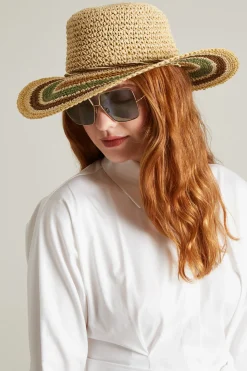 Cappello con tesa a fantasia - Sabbia