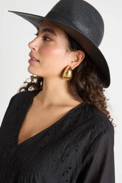Cappello con tesa larga - Nero