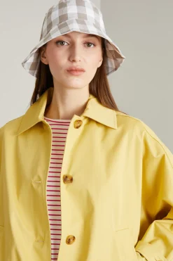 Cappello da pescatore in vichy - Tortora Bianco