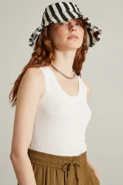 Cappello in cotone - Bianco Nero