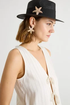 Cappello in viscosa - Nero
