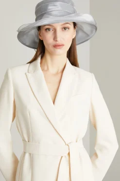 Cappello rigido in organza - Argento