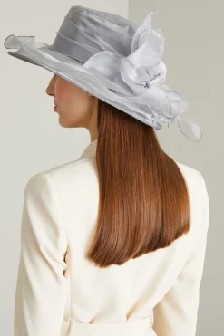 Cappello rigido in organza - Argento