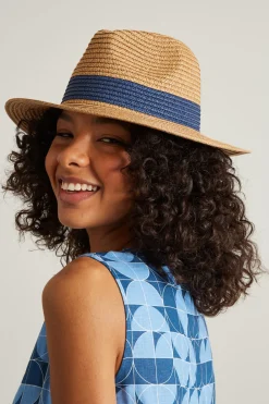 Cappello tesa larga - Beige Blu