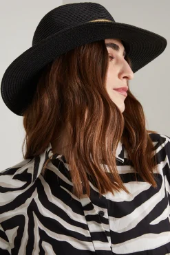 Cappello tesa larga - Nero Beige