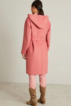Cappotto a vestaglia in doppio - Rosa Scuro