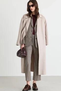 Cappotto a vestaglia in drap - Beige