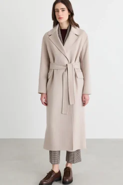 Cappotto a vestaglia in drap - Beige