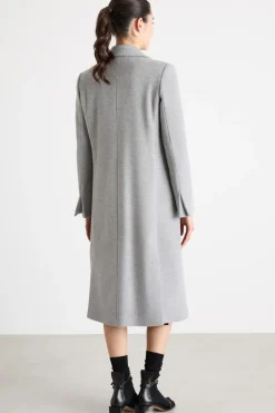 Cappotto a vestaglia in drap - Grigio