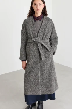 Cappotto a vestaglia in tweed - Grigio