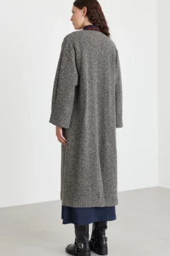 Cappotto a vestaglia in tweed - Grigio