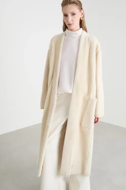 Cappotto con cintura - Bianco