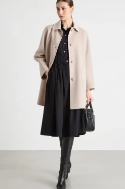 Cappotto con colletto a camicia - Beige