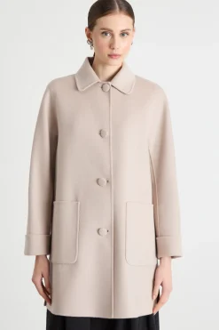 Cappotto con colletto a camicia - Beige