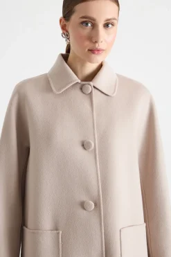 Cappotto con colletto a camicia - Beige