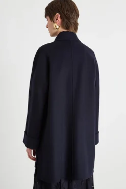 Cappotto con colletto a camicia - Blu Notte