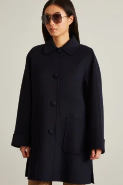 Cappotto con collo a camicia - Blu